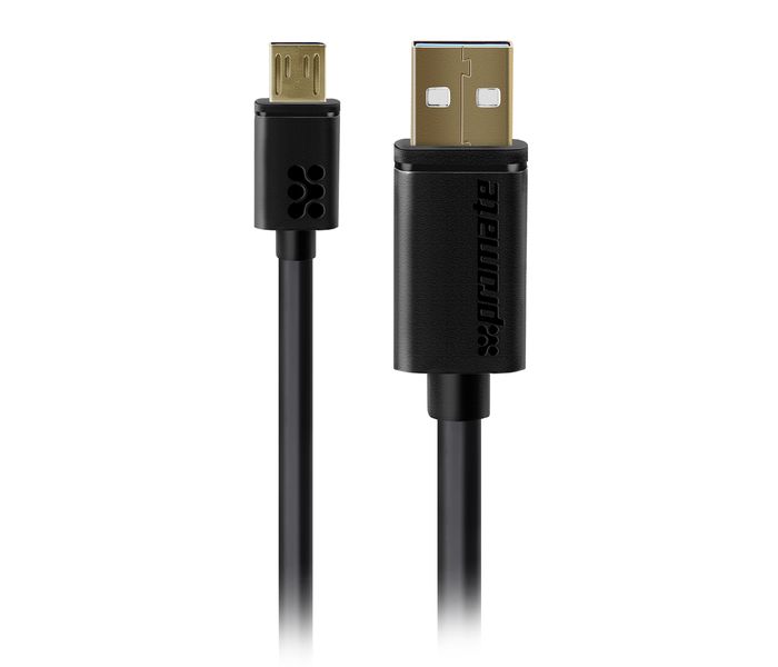 Promate LinkMate-U2 Premium USB to Micro-USB 2.0 flexShield Copper Cable for Mobile Phones - Black - Zoom Image 7