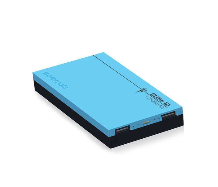 Promate Cloy-12 12000 mAh Dual Port Portable Charger Power Bank, Blue - Zoom Image 7