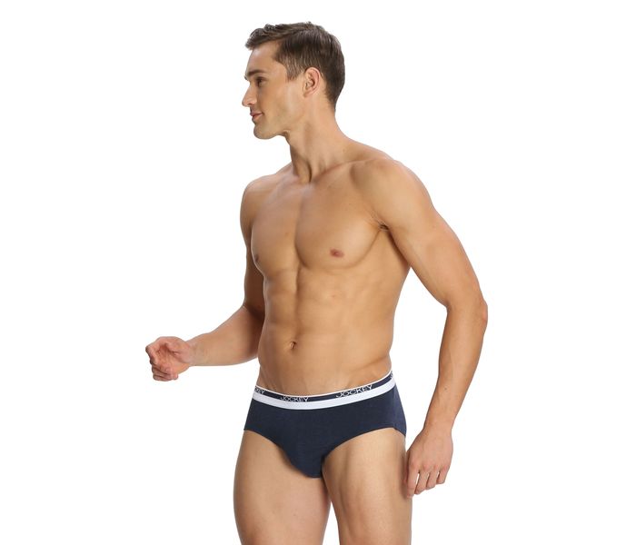 Jockey 8037-0210 Mordern Classic Square Cut Brief, Ink Blue Melange/M - 2 Pieces Pack - Zoom Image