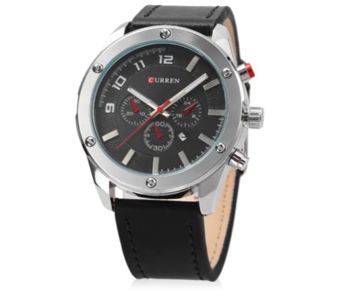 Curren 8204 Analog Quartz Watch For Men Black - Zoom Image 1