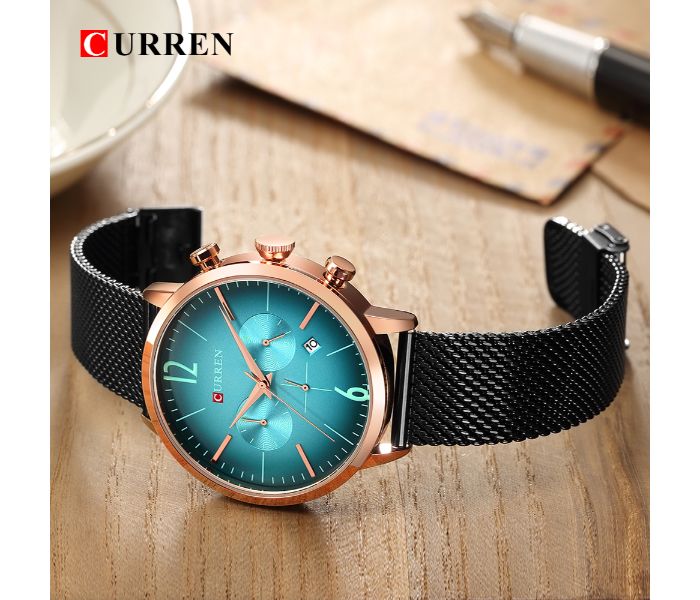 Curren 8313  Luxury Quartz Watch For Men Black And Green - Zoom Image 3