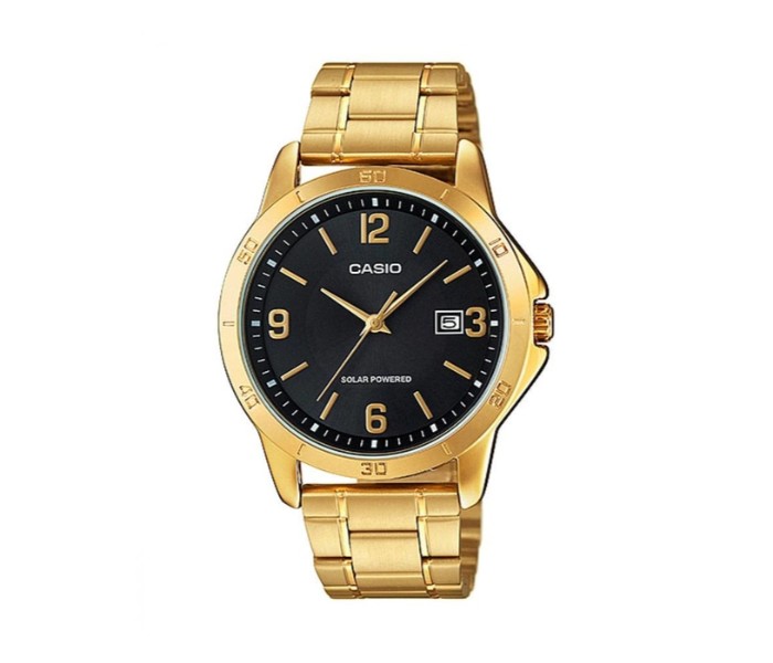 Casio MTP-VS02G-1AVDF Mens Analog Watch Black and Gold - Zoom Image