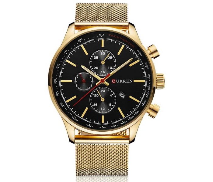 Curren Men's Waterproof Sports Analog Watch 8227 Gold - Zoom Image