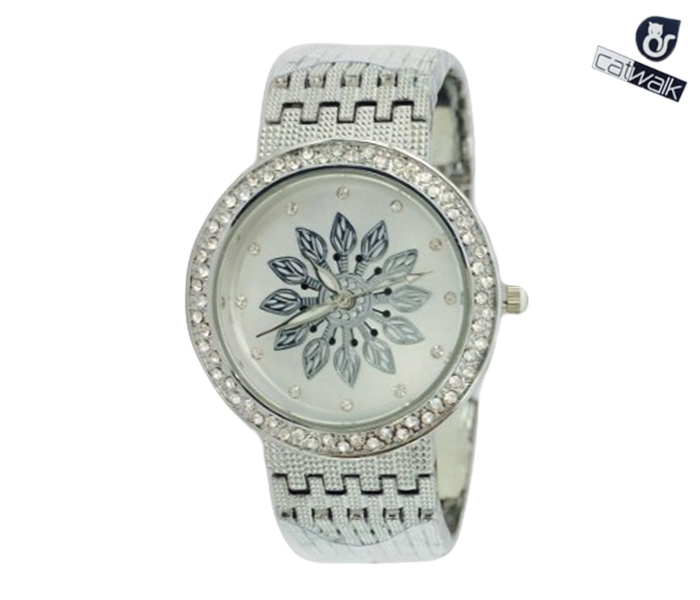 Catwalk CW-190 Genuine quality Fashionable Cz Watch For Women Silver - Zoom Image