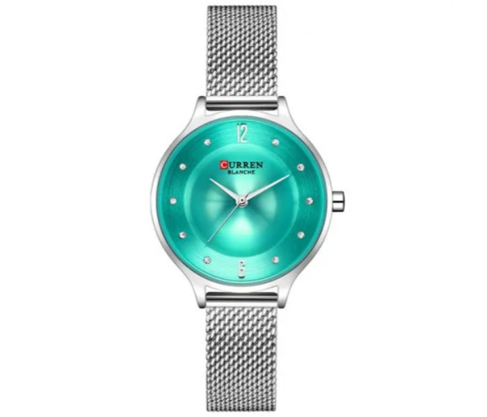 Curren 9036 Analog Quartz Watch For Women Silver and Blue - Zoom Image 3