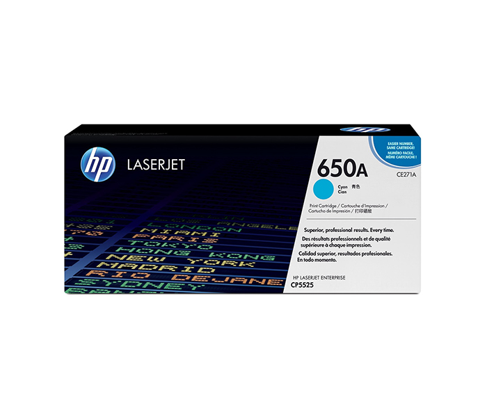 HP 650A Original LaserJet Toner Cartridge - Cyan (CE271A) - Zoom Image