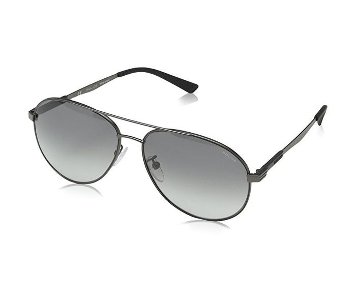 Police SPL344 08H5 Aviator Grey Frame & Grey Gradient Mirrored Sunglasses for Unisex - Zoom Image 2