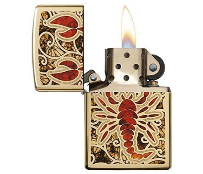 Zippo 29096 254B Scorpion Shell Lighter Gold - Zoom Image 1