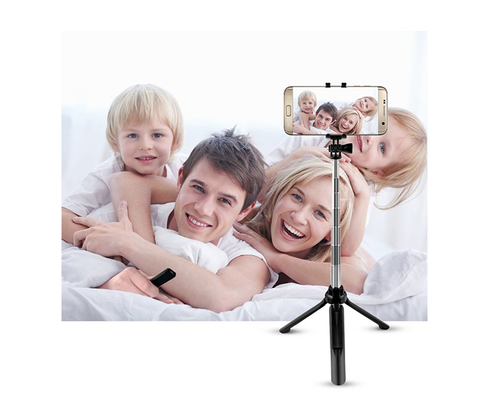 Trands TR-SS869 Bluetooth Tripod Selfie Stick - Silver & Black - Zoom Image 4