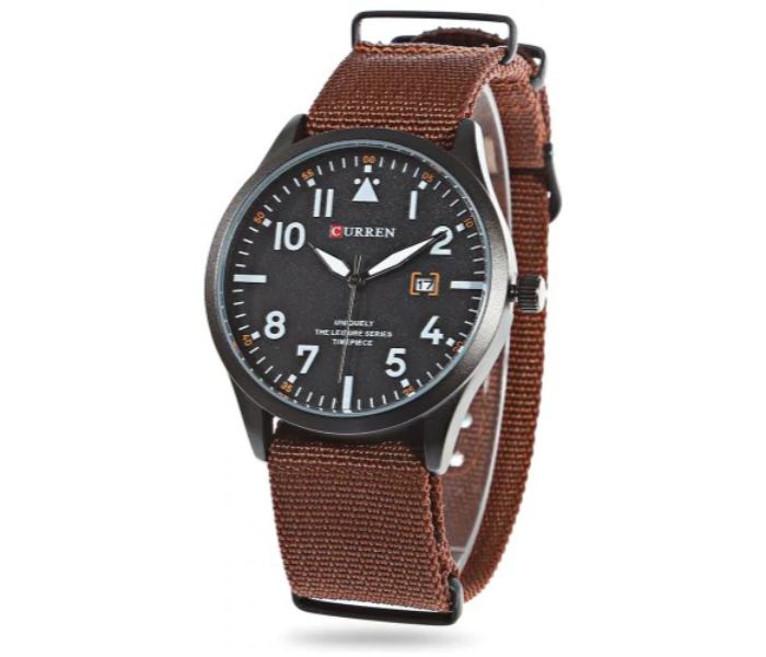 Curren 8268 Canvas Quartz Watch For Men Brown and Black - Zoom Image 1