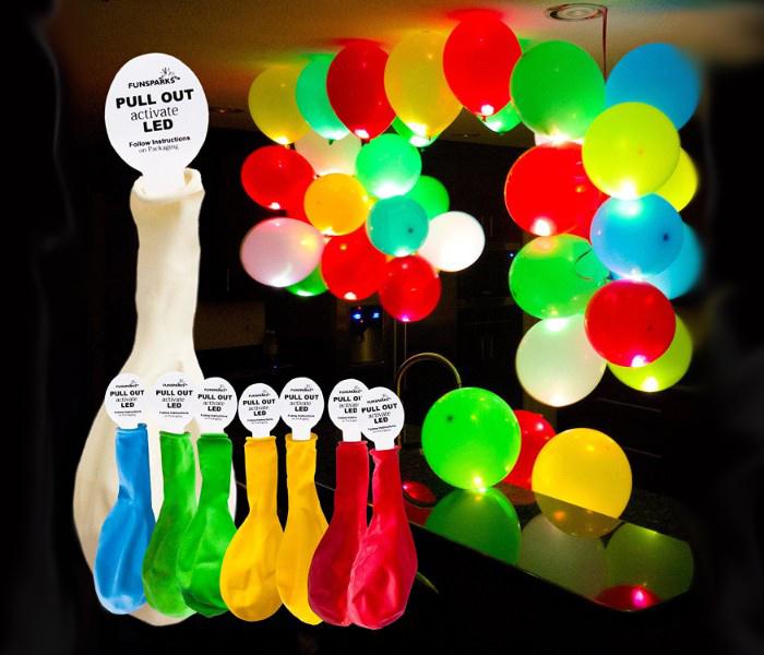 8 LED Light up Balloons - Premium Mixed Colored Blinking And Changing Colors with Flashing Party Lights Lasts 12-24 Hours - Zoom Image 1