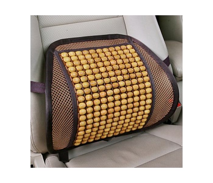 High Grade Wooden Bead Seat Back Lumbar Support Cushion for Car, Brown - Zoom Image 2