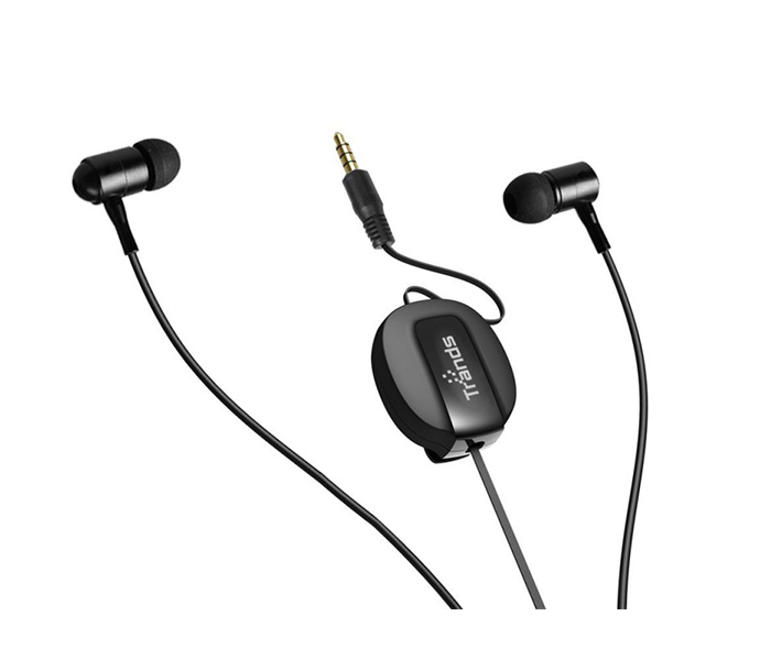 Trands TR-HS6543 3.5 mm In Ear Retractable Headset - Black - Zoom Image 2