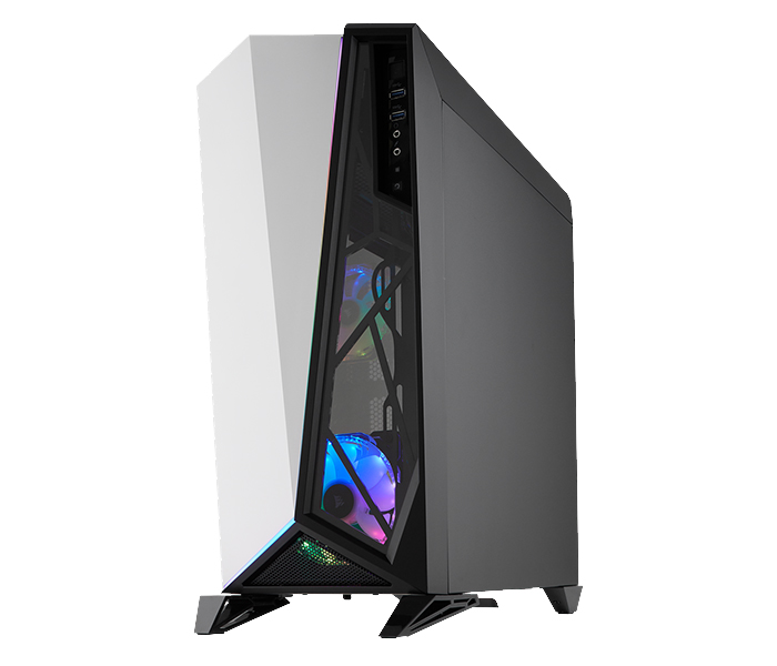 Corsair CC-9011141-WW Carbide Series SPEC-OMEGA RGB Mid-Tower Tempered Glass Gaming Case - White - Zoom Image 1