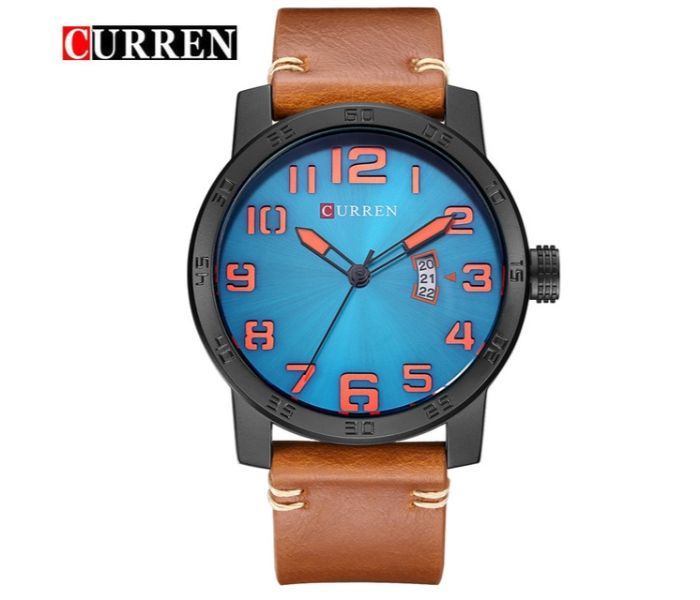 Curren 8254 Analog Quartz Watch For Men Brown and Blue - Zoom Image 2