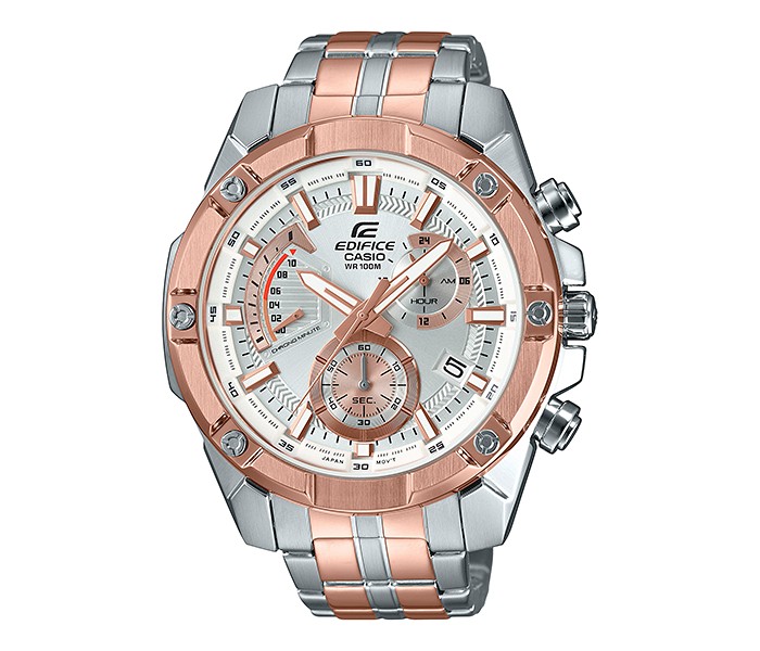 Casio Edifice EFR-559SG-7AVDF Mens Analog Watch Silver and Rosegold - Zoom Image