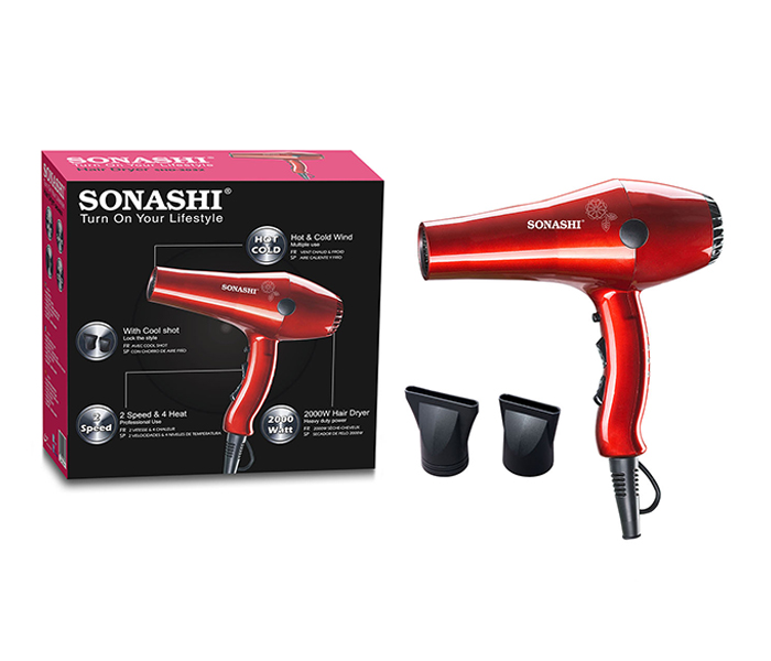 Sonashi SHD-3032 2000W Hair Dryer, Shiny Red - Zoom Image 3