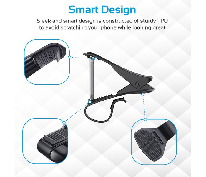 Promate ezGrip-2 Head-Up Display Simulating Design Car Mount Holder with Safe Hand-free Driving - Black - Zoom Image 3