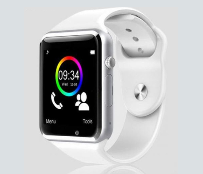 A1 Mobile Smart Watch with Memory and Sim Card Slot - White - Zoom Image 2