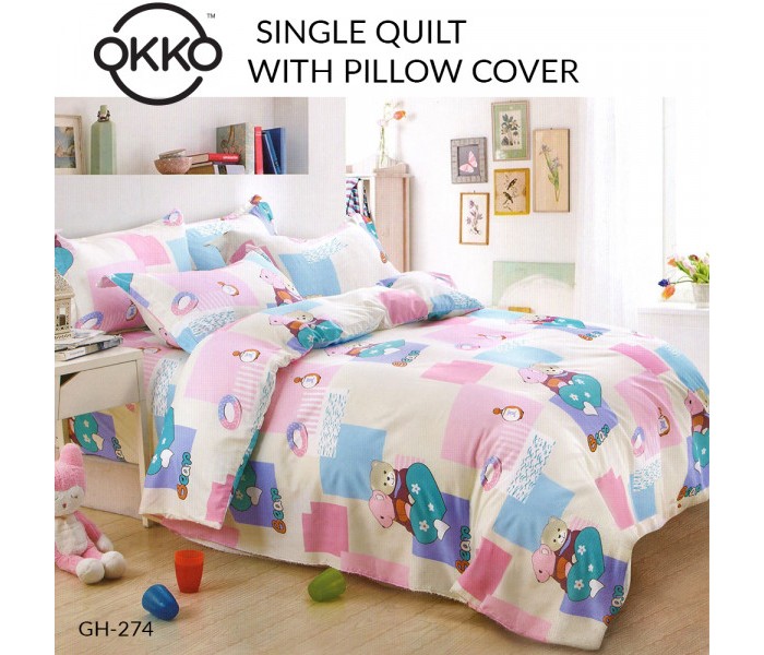 OKKO OK33850 Single Quilt with Pillow Cover Off White - Zoom Image 2