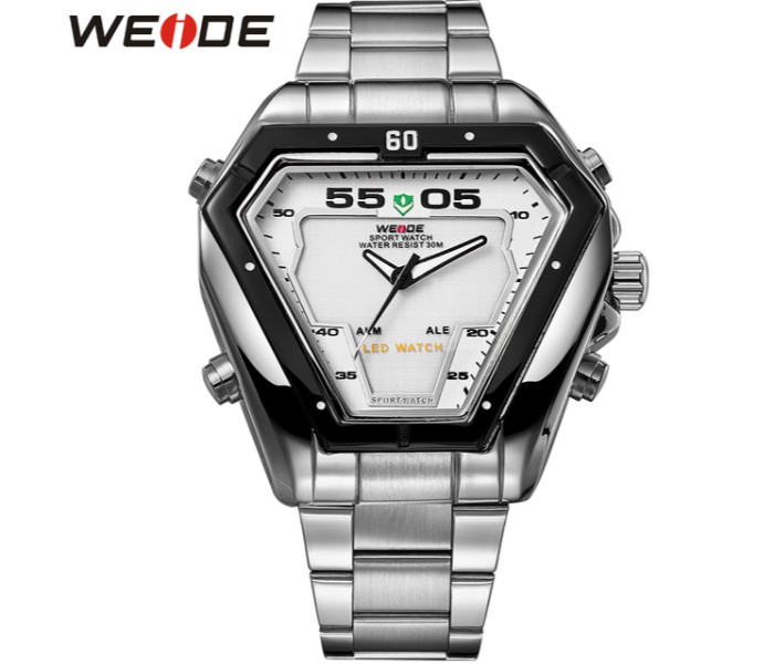 Weide WH 1102MB BK Mens Digital and Analog Watch Silver - Zoom Image