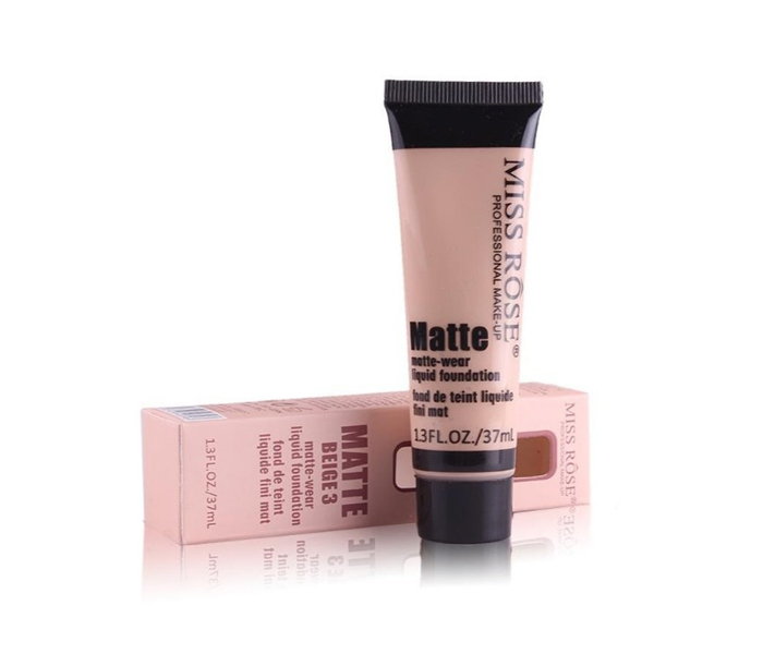 Miss Rose 7601-039N3 Matte Finish Face Makeup Liquid Foundation Beige 3 - Zoom Image