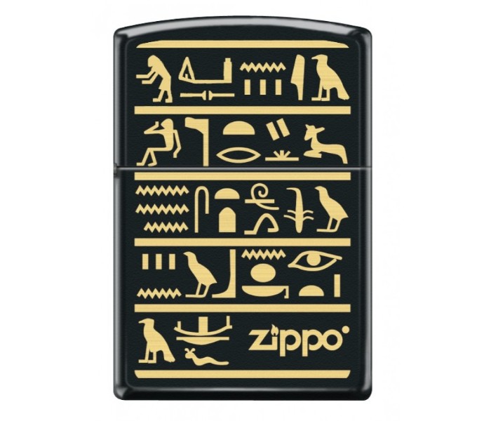 Zippo 218 MP 400082 Hierogl Yphics Stone Finish Lighter Black - Zoom Image