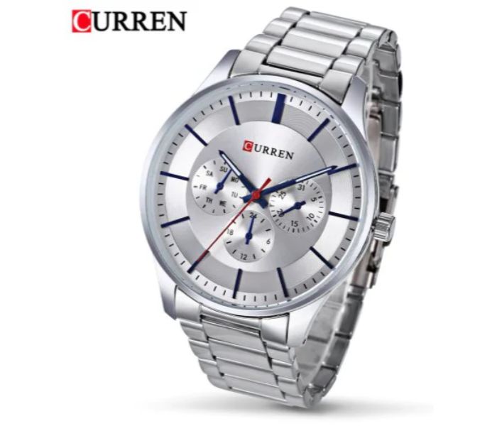 Curren 8282 Analog Quartz Watch For Men Silver - Zoom Image 1