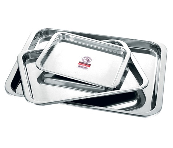 Zebra ZE-130030 Stainless Steel 12 Inch Rectangle Tray Silver - Zoom Image