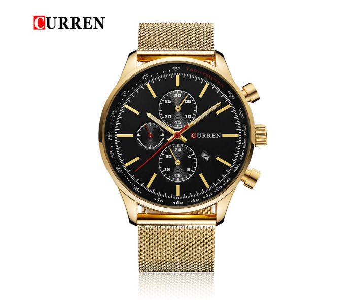 Curren 8277 Luxury Watch For Men Black and Gold - Zoom Image 3