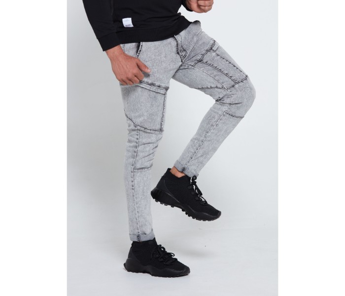 Petro OU10002 Biker Skinny Fit Stretch Jeans 38-Grey - Zoom Image 4