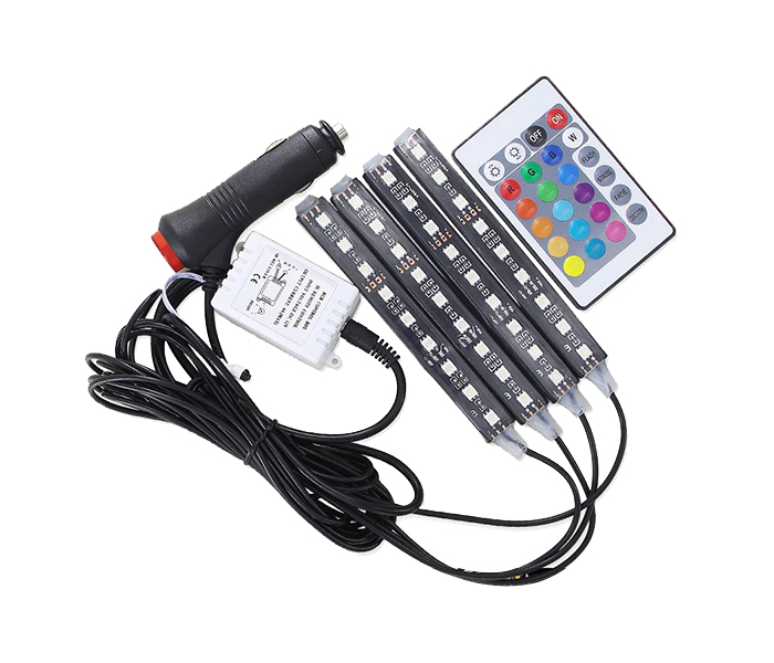 Car RGB LED Strip Light Atmosphere Lamps Car Interior Light With Remote - Big, Black - Zoom Image 5