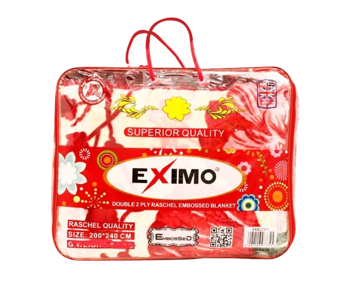 Eximo EXBL7575 Double 2 Ply Embossed Blanket 200 x 240 CM - Multi Colour - Zoom Image 2