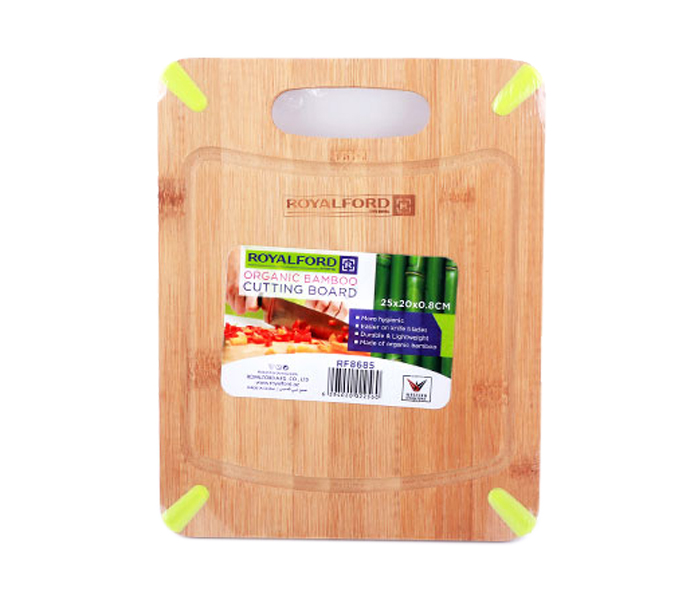 Royalford RF8685 Carbonized Organic Bamboo Cutting Board - Brown - Zoom Image 2