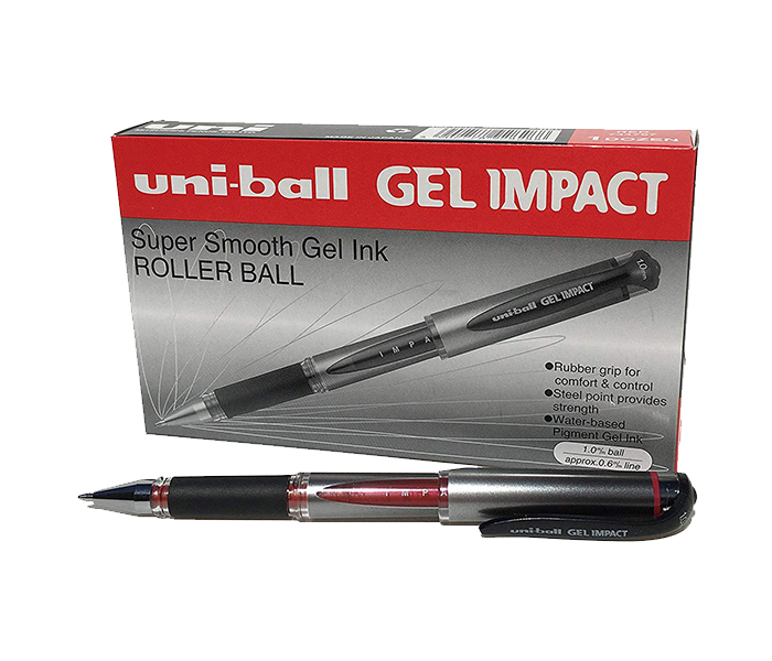 Uni Ball UM-153S Super Smooth Gel Ink Roller Pen - Red, Pack of 12 - Zoom Image 3