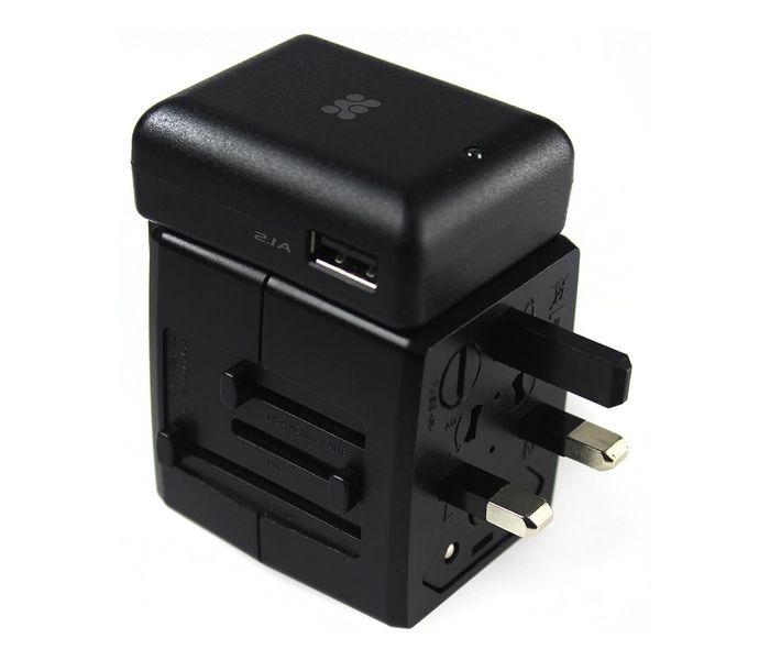 Promate TravelMate.Mobi Portable Universal Travel Adapter, Black - Zoom Image 1