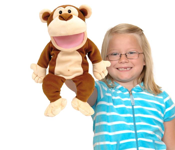 Fiesta Crafts T-2343 Hand Puppet Monkey Brown, Pink - Zoom Image 1