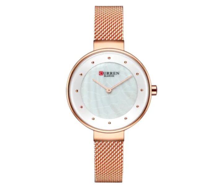 Curren 9032 Analog Quartz Watch For Women Rose Gold and White - Zoom Image 4