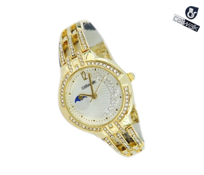 Catwalk CW-983 Genuine quality Fashionable Cz Watch For Women Gold - Zoom Image