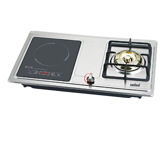 Sanford SF5154ICGS BS 2000 Watts Induction Cooker with 3500 Watts Gas Stove - Silver - Zoom Image