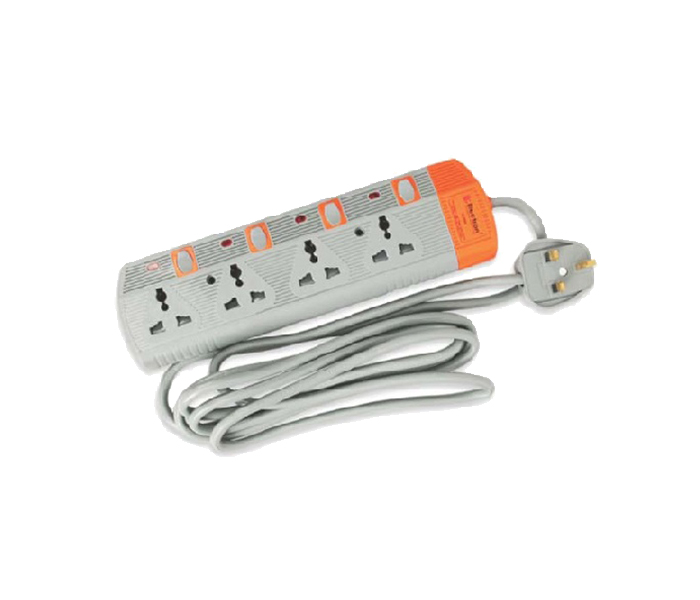 Electron EL-3004 4 Way Extension Socket - Grey & Orange, 3 Meter - Zoom Image