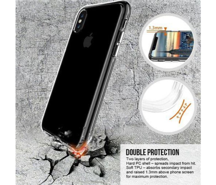 Shockproof Silicone TPU Transparent Back Case For iPhone XS Max SSHT6 Clear - Zoom Image 4