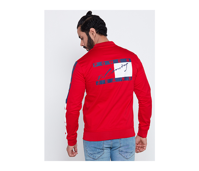 Lynk LY10027 Solid Sporty Jacket For Men M - Red - Zoom Image 2