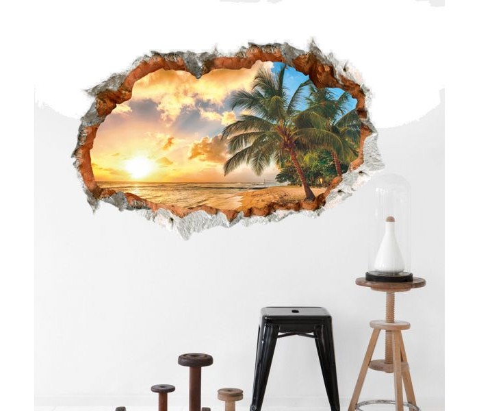 3D Sunshine Beach Wall Sticker SWSM3 Assorted - Zoom Image