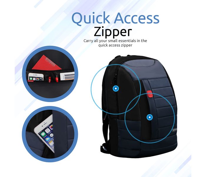 Promate Urbaner-BP 15.6 inch Travel Laptop Backpack with Water Resistant, Blue - Zoom Image 3