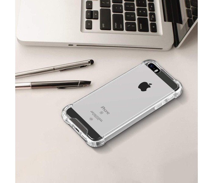 Shockproof Silicone TPU Transparent Back Case For iPhone 5G, 5S and SE STHC43 Clear - Zoom Image 4