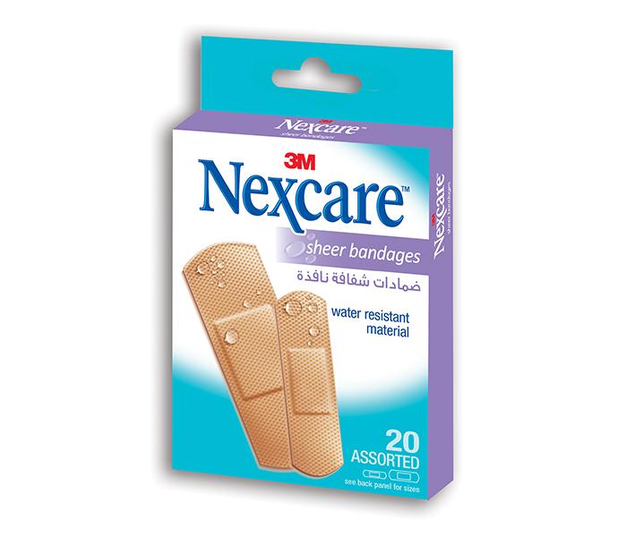 3M Nexcare 658-20 Sheer Water Resistant Bandages, Assorted - 20 Piece - Zoom Image