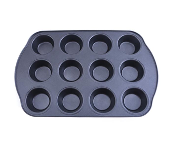 Royalford RF7042 12 Cup Muffin Pan - Black - Zoom Image 1