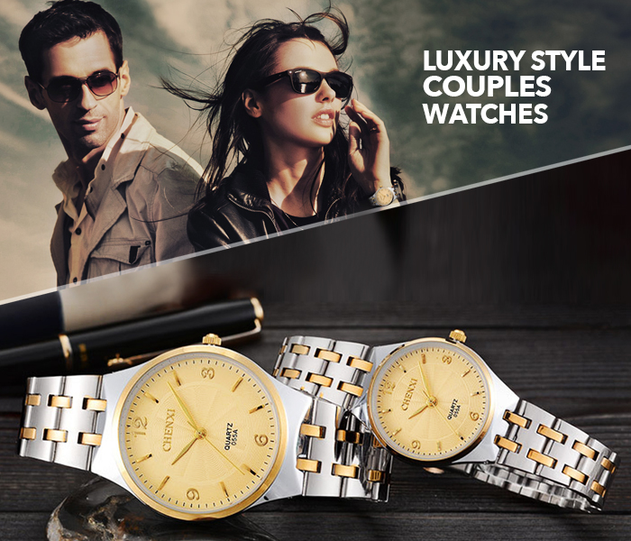 CHENXI Luxury Style Couple Watches - Dial Gold - Zoom Image