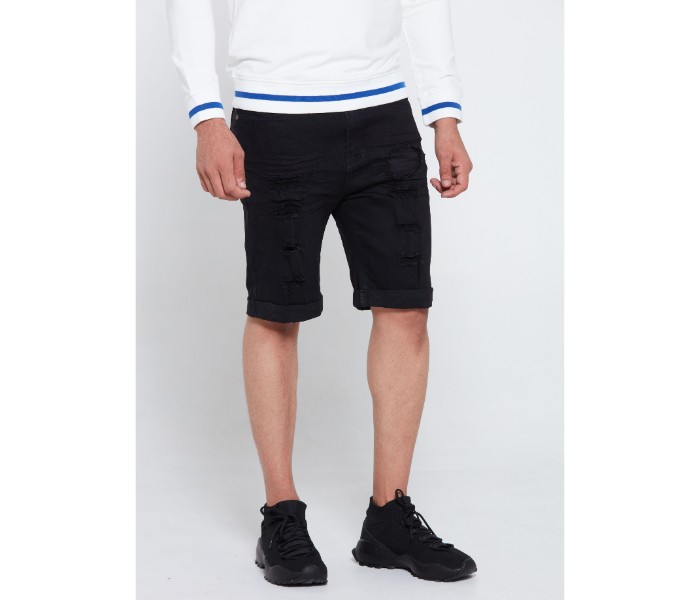 Petro OU10096 Riped Chino Shorts 38- Black - Zoom Image 1